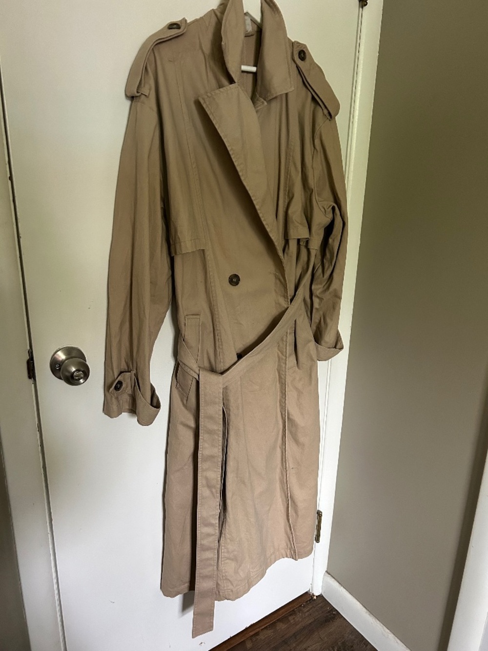 H&M Double Breasted Belted Trench Coat - XL